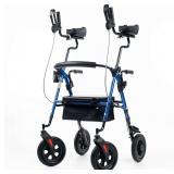 ELENKER Upright Rollator Walker, 10' Wheels, Blue