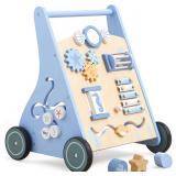 Beright Wooden Baby Walker   Push & Pull (Blue)