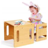 Ollieroo Kids Table & Chair Set, Bamboo Desk