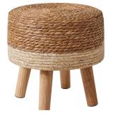 YMYNY Foot Stool Natural Seagrass Ottoman, 12.6'
