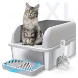 Stainless Steel XL Cat Litter Box with Lid