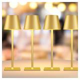 Yogaret 4-Pack Gold Rechargeable LED Table Lamps