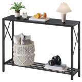 Tajsoon Console Table, 2-Tier, 41.8' L, Black