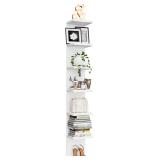 7-Tier Wall Shelf Unit, Floating Shelves, White