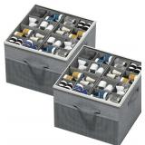 Aokeyee Shoe Organizer 2 Pack with Dividers