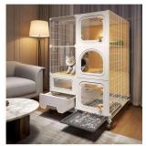 Cat Cage Indoor with Litter Box 28' L x46' H White