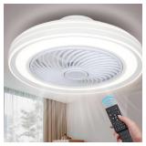 20 in. Indoor White Ceiling Fan with LED Light