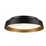 13' Black LED Flush Mount Light with Frosted Glass