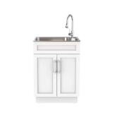 24 in. Drop-In Steel Sink w/ Faucet & Cabinet