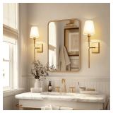 6 in. 1-Light Gold Square Wall Sconces (2-Pack)