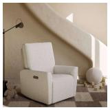 Santorini Ivory Boucle Power Recliner with USB