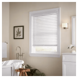 White Cordless Faux Wood Blinds 2' Slats 33x48 in