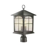 Brimfield 18' Aged Iron 3-Light Outdoor Post Lamp