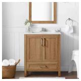 Moorside 30 in. Bath Vanity + Stone Top (Damaged)