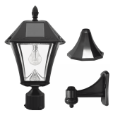 Baytown II Bulb 1-Light Black LED Solar Post Light