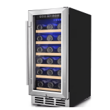 15 in. Single Zone Wine Cooler, 30-Bottle, Black