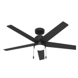 Mansilla 52-in Indoor Matte Black Ceiling Fan LED