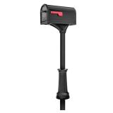 Roxbury Black Large Steel Mailbox & Post Combo