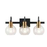 Marais 21.5in 3-Light Black/Brass Vanity Light