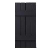 15 in. x 43 in. Polypropylene Shutters Pair Black