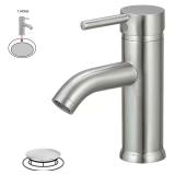 Single Hole Faucet with Pop-Up Drain Nickel