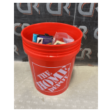 Bucket of Miscellaneous Home Depot items