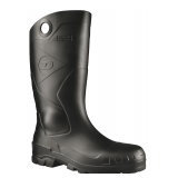 DUNLOP Rubber Boot Steel Toe Waterproof, Black