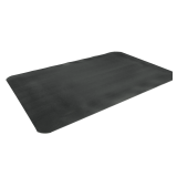 Antifatigue Mat: Ribbed, 3x5 ft, 1/2 in, Black