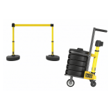 Belt Barrier System: 42' Posts, 15 ft Belt, Yellow