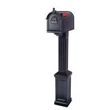 Postal PRO Craftsman Mailbox and Post Kit, Black