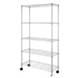 Silver 5-Tier Metal Garage Shelving Unit