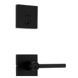 Kwikset Halifax Matte Black Lever & Deadbolt