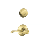 Schlage Accent Bright Brass Entry Lever 1-3/4 in.