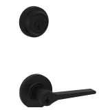 Hollis Round Rose Black Lever & Deadbolt Combo
