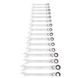 Metric 72-Tooth Flex Head Ratcheting Wrench Set