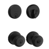 Sora Matte Black Keyed Entry Door Knob & Deadbolt