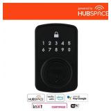 Square Compact Hubspace Deadbolt Matte Black