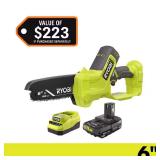 RYOBI 18V 6' Cordless Mini Chainsaw w/ 2.0Ah Batt