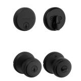 Sora Matte Black Keyed Entry Door Knob & Deadbolt