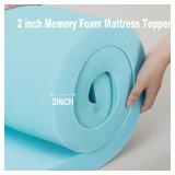 Memory Foam Mattress Topper King 2in+2in, Strap
