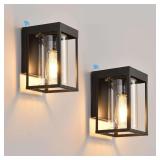 Outdoor Wall Lantern: Dusk to Dawn 2-Pack