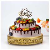 Gold Cake Stand, 11.8in Metal Cupcake Display Tray