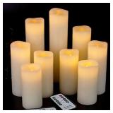 Flameless Candles Pack of 9 (H 4'-9' x D 2.2')