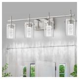 Brushed Nickel 4-Light Vanity with 3 Colors