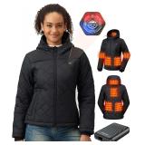Quilted Heated Jacket Women 12V Battery Pack