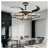 48' Ceiling Fan with Light, DC, Remote, Black