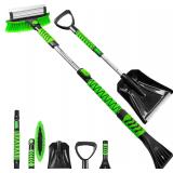 SEAAES 4-in-1 Snow Brush, Squeegee & Shovel, Green