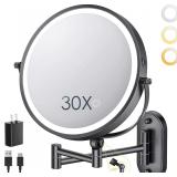 ZLOKLA 9' Wall Mirror Lighted 1X/30X, 360