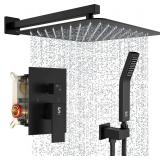 SR SUN RISE Matte Black Square Shower Head Set 16'