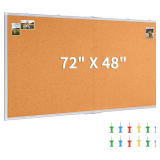 Maxtek Large Cork Board 72x48 in, Aluminum Framed